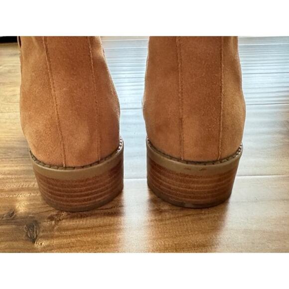 Rebecca Minkoff Jacy Chelsea Suede Ankle Boots Butterscotch Tan Camel- Size 8.5M - Picture 10 of 11